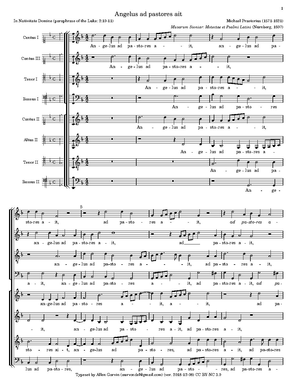 Angelus ad pastores ait - Choir Script PDF Thumbnail