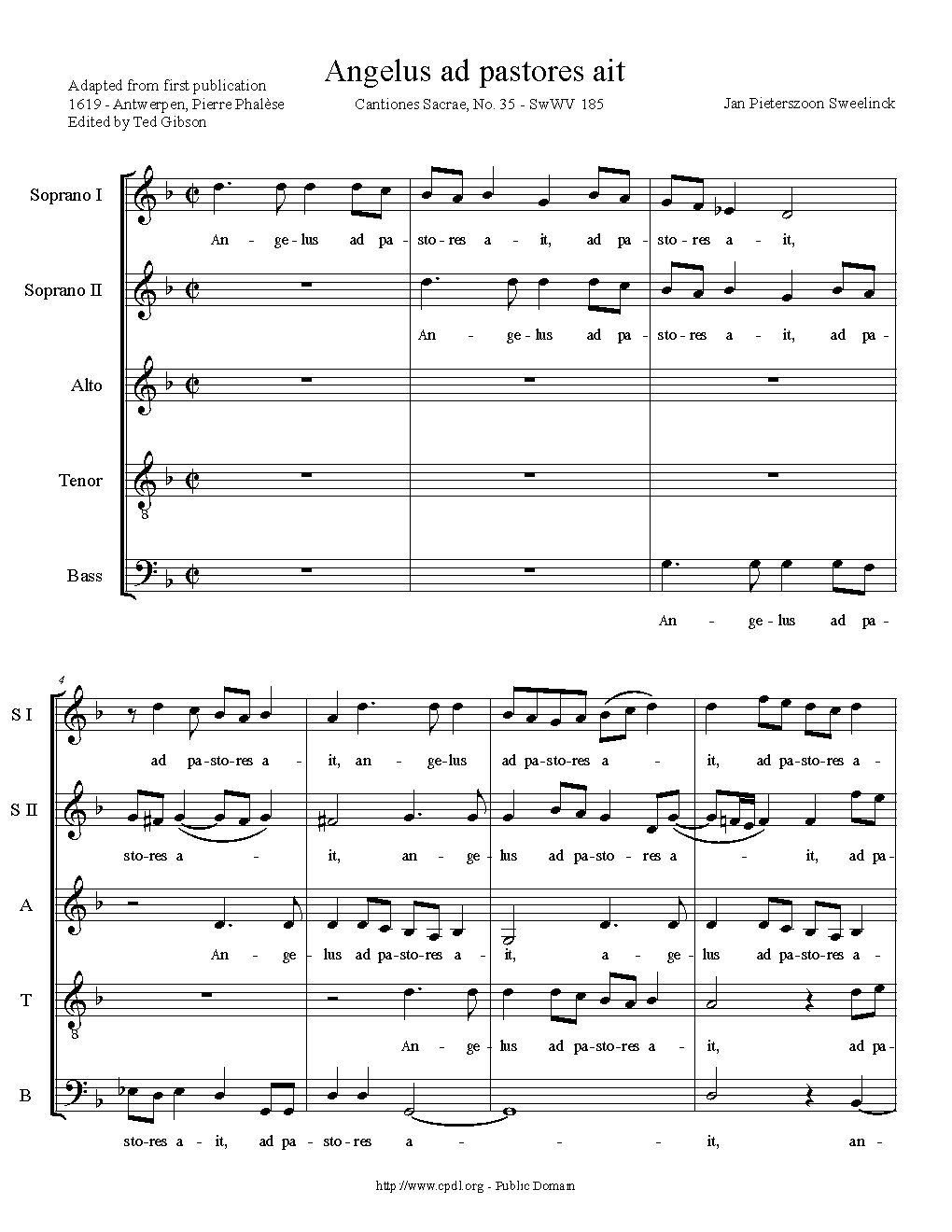 Angelus ad pastores ait - Choir Script PDF Thumbnail