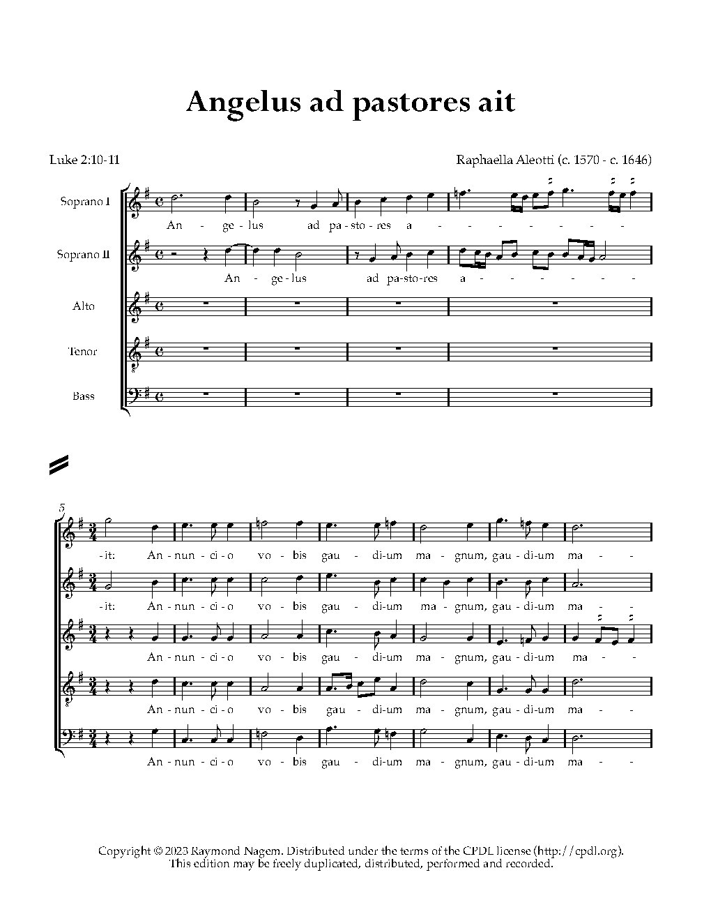 Angelus ad pastores ait