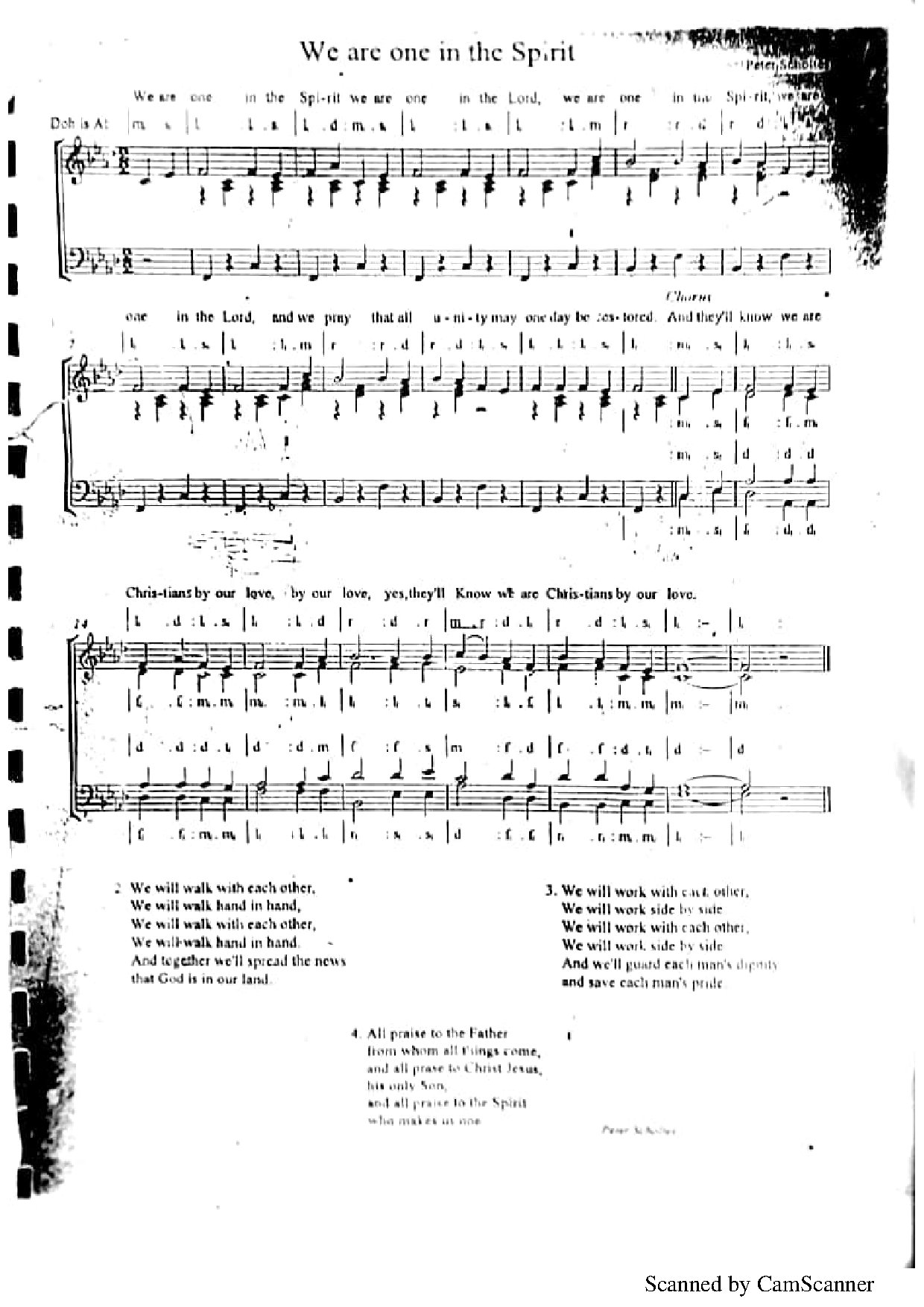 We Are One In The Spirit - Download Choir Script PDF