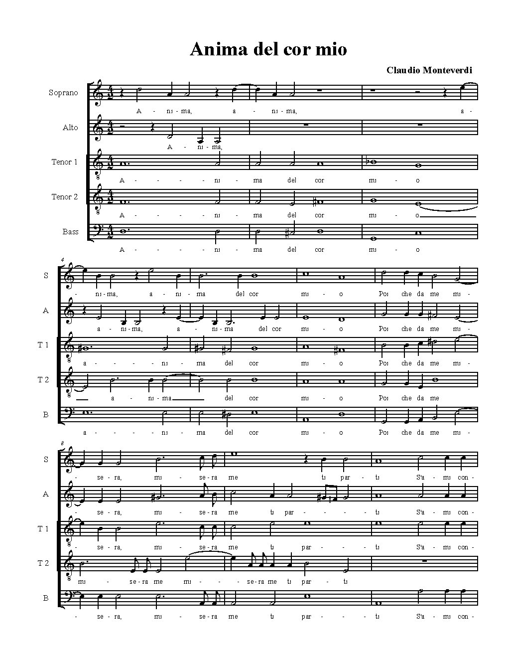 Anima del cor mio