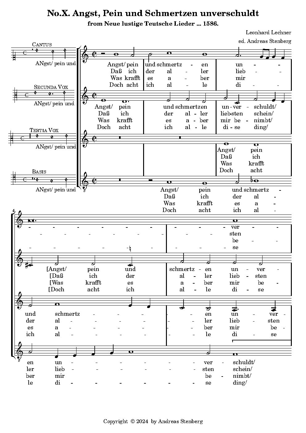 Angst, Pein und Schmertzen unverschuldt - Choir Script PDF Thumbnail