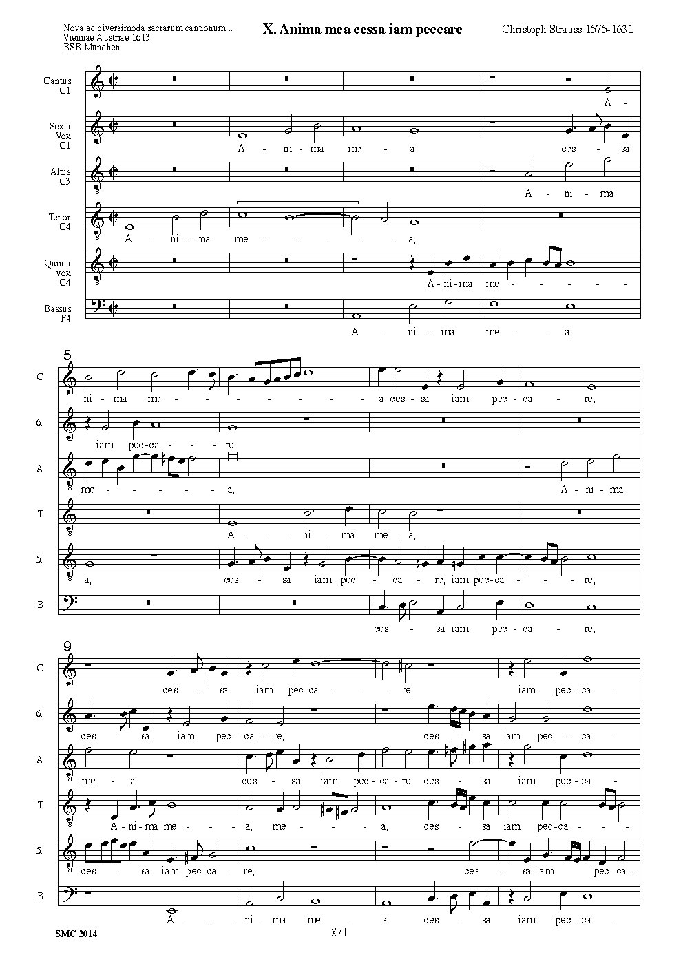 Anima mea cessa iam peccare a 6 - Choir Script PDF Thumbnail