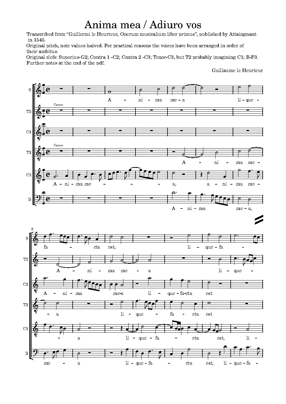 Anima mea - Adiuro vos