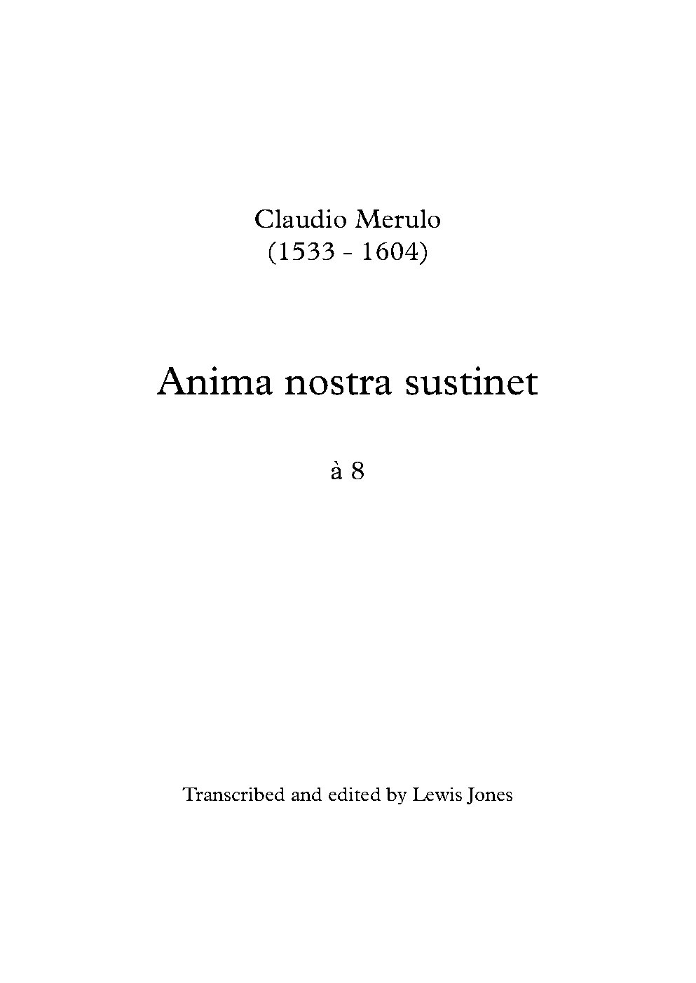 Anima nostra sustinet a 8
