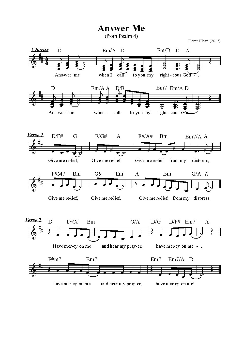 Answer Me (Gospel) - Choir Script PDF Thumbnail