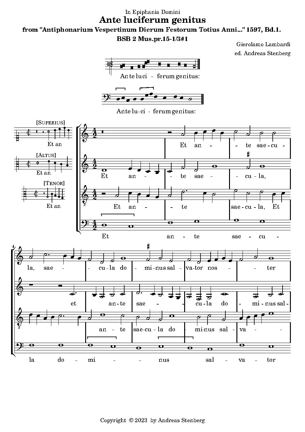Ante luciferum genitus - Choir Script PDF Thumbnail