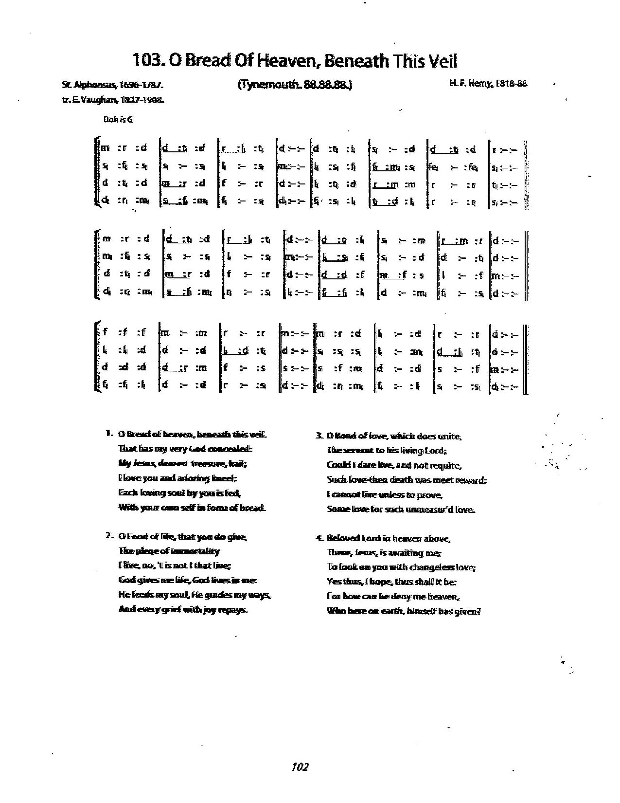 O Bread Of Heaven Beneanth This Veil - Download Choir Script PDF