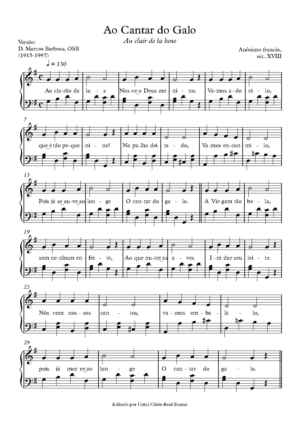 Ao Cantar do Galo