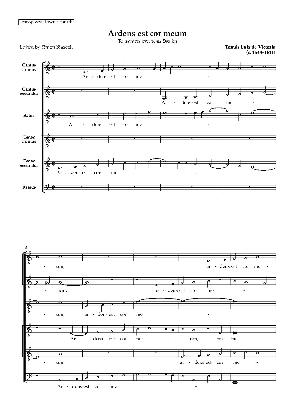 Ardens est cor meum - Choir Script PDF Thumbnail