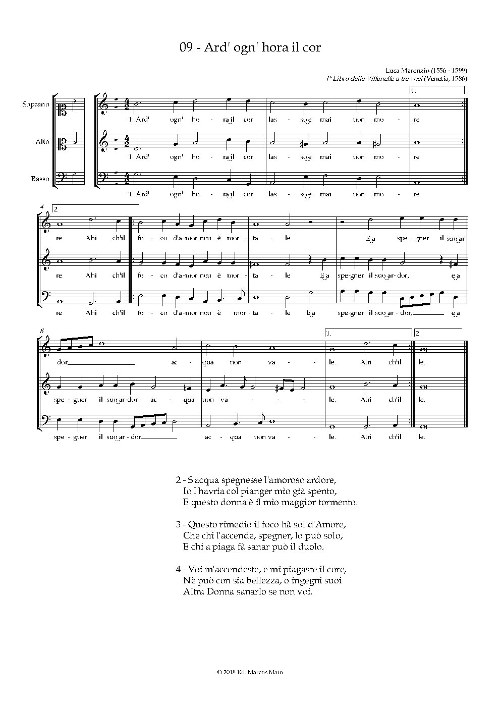 Ard' ogno' hora il cor - Choir Script PDF Thumbnail