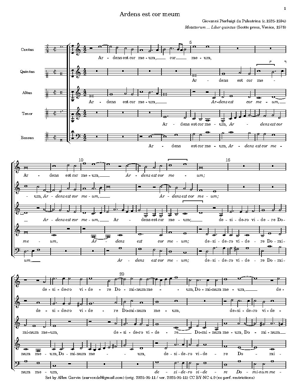 Ardens est cor meum - Choir Script PDF Thumbnail