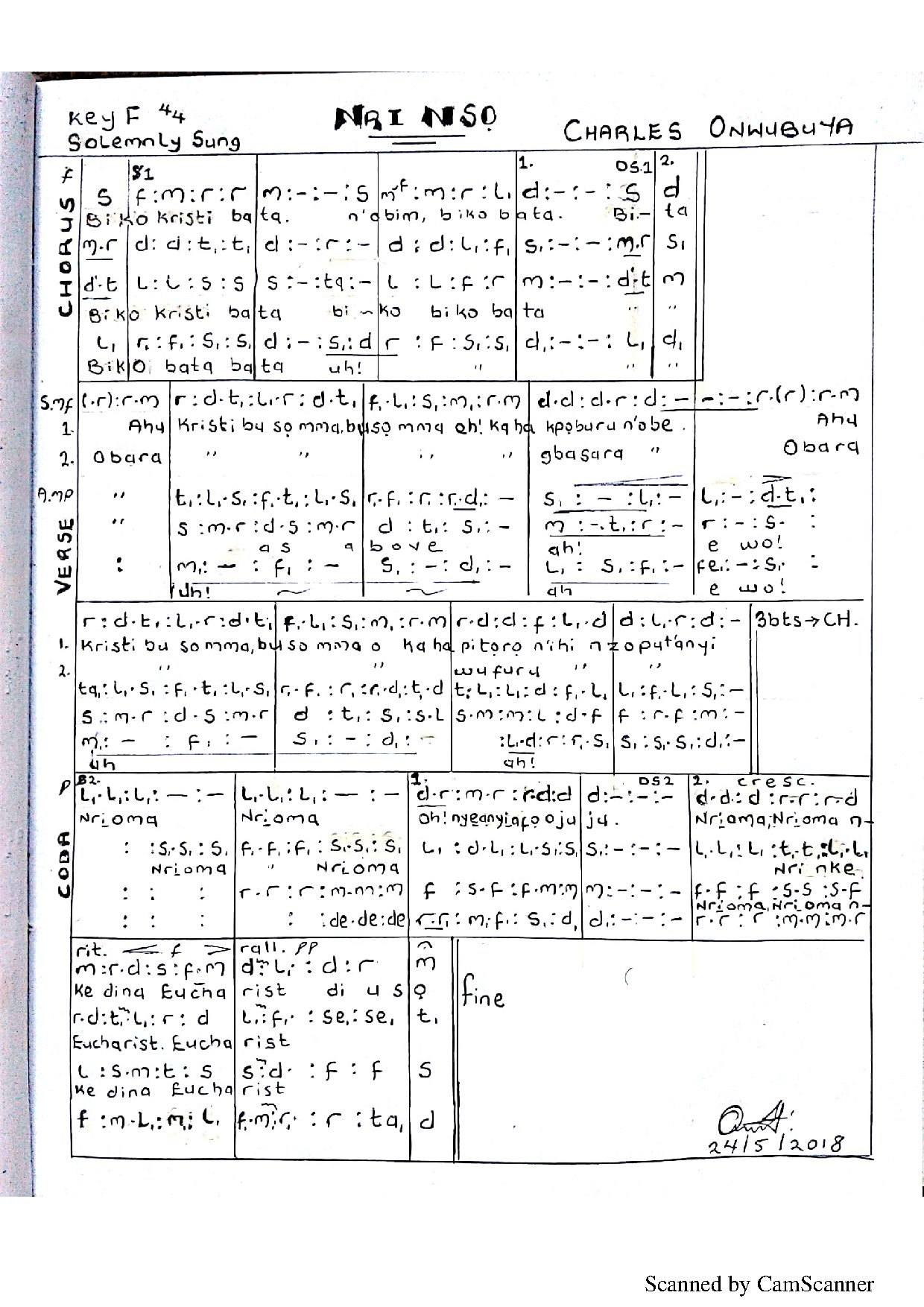 Nri Nso - Download Choir Script PDF