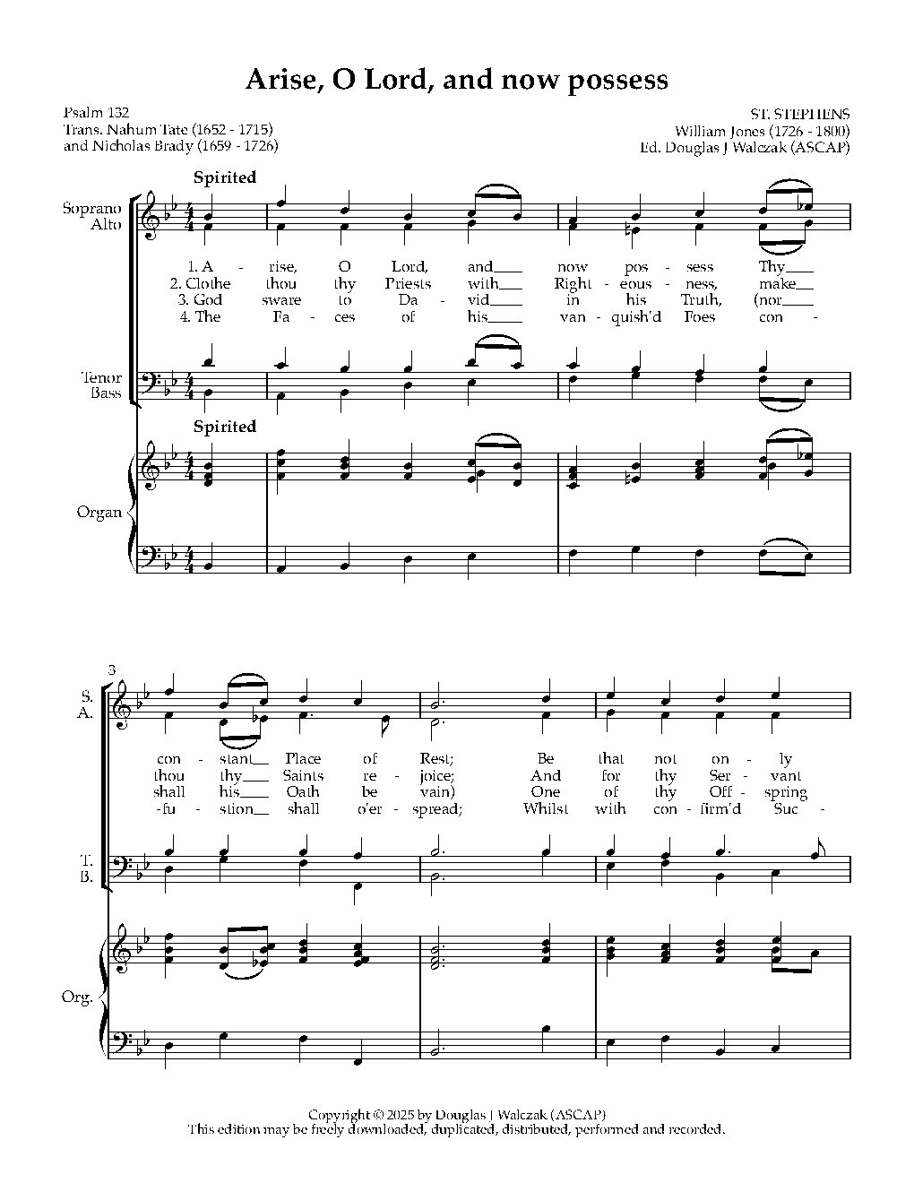 Arise, O Lord, and now possess