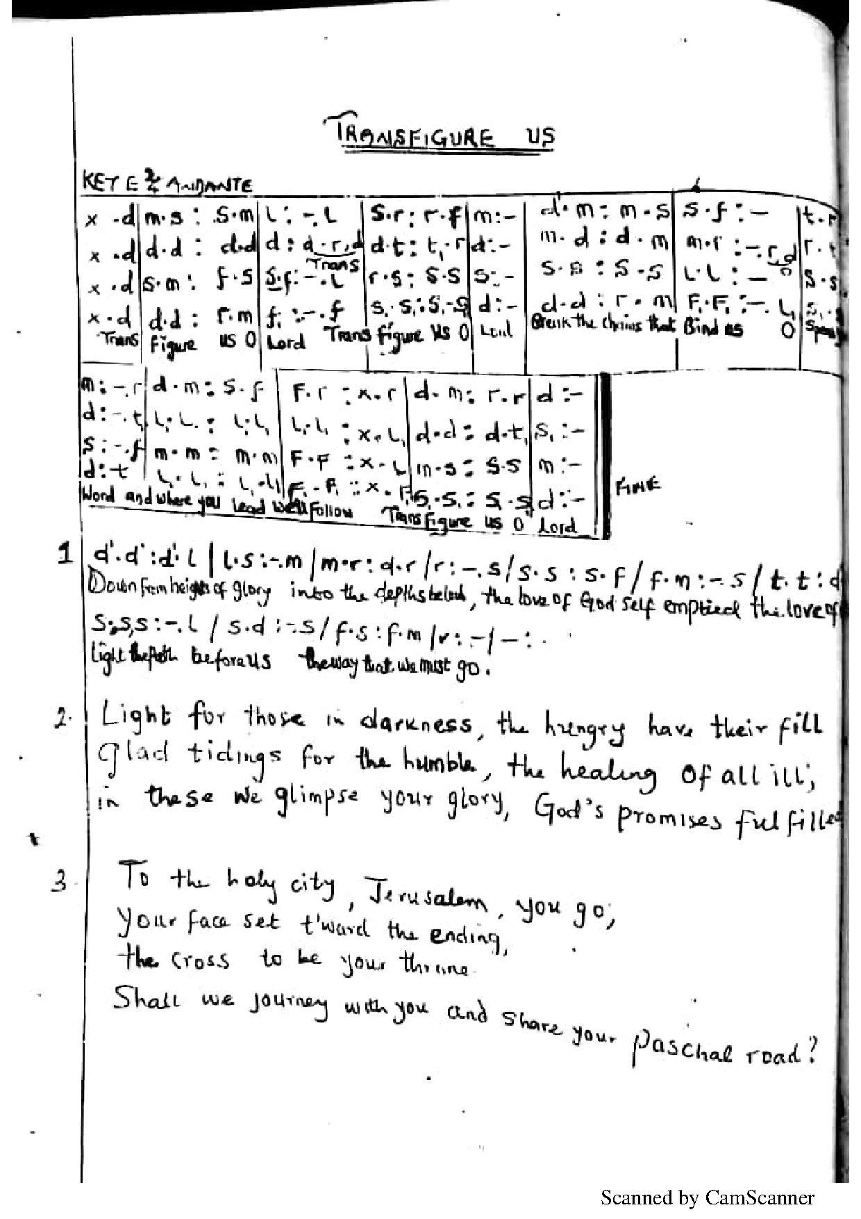 Transfigure Us - Download Choir Script PDF
