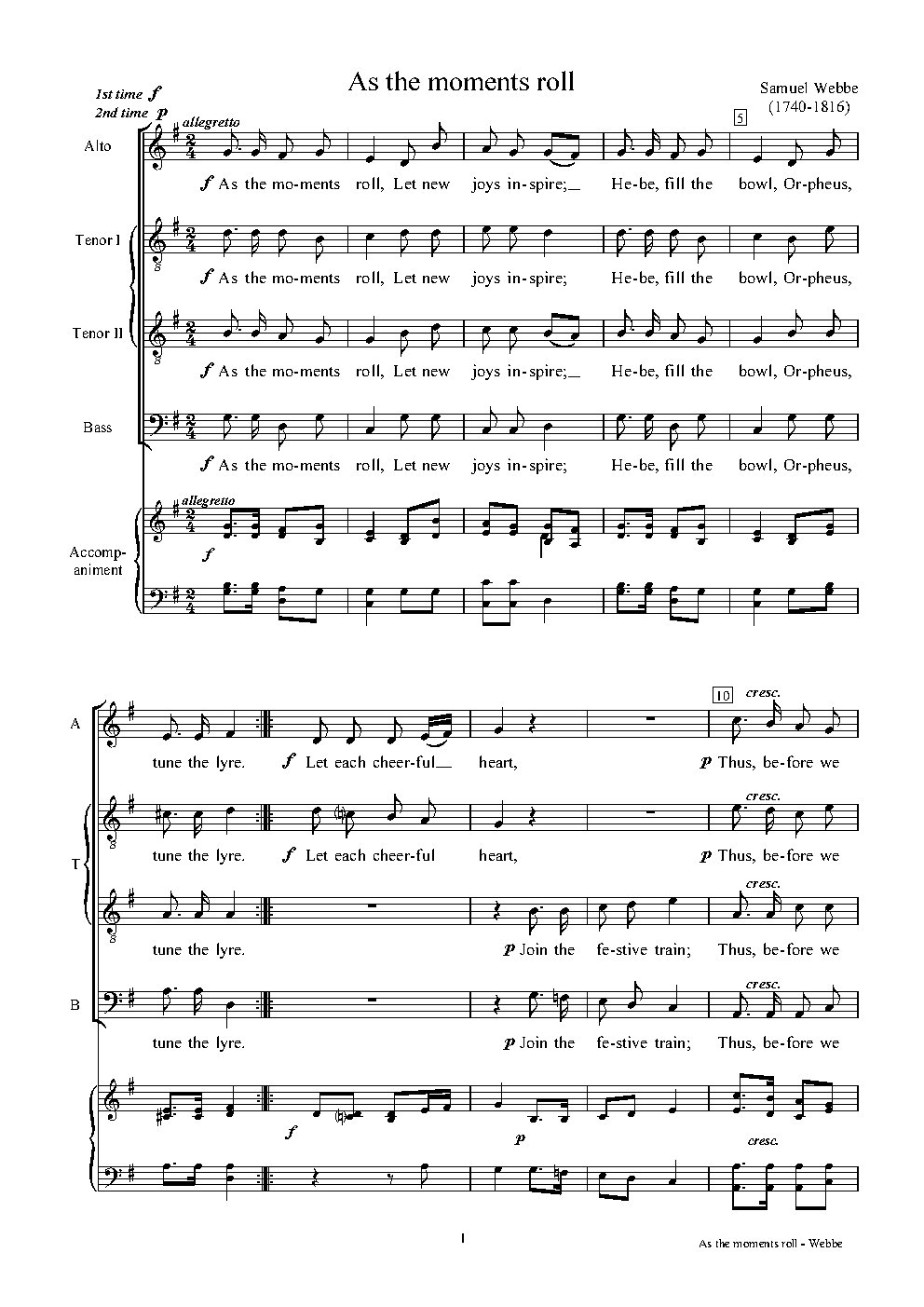 As the moments roll - Choir Script PDF Thumbnail