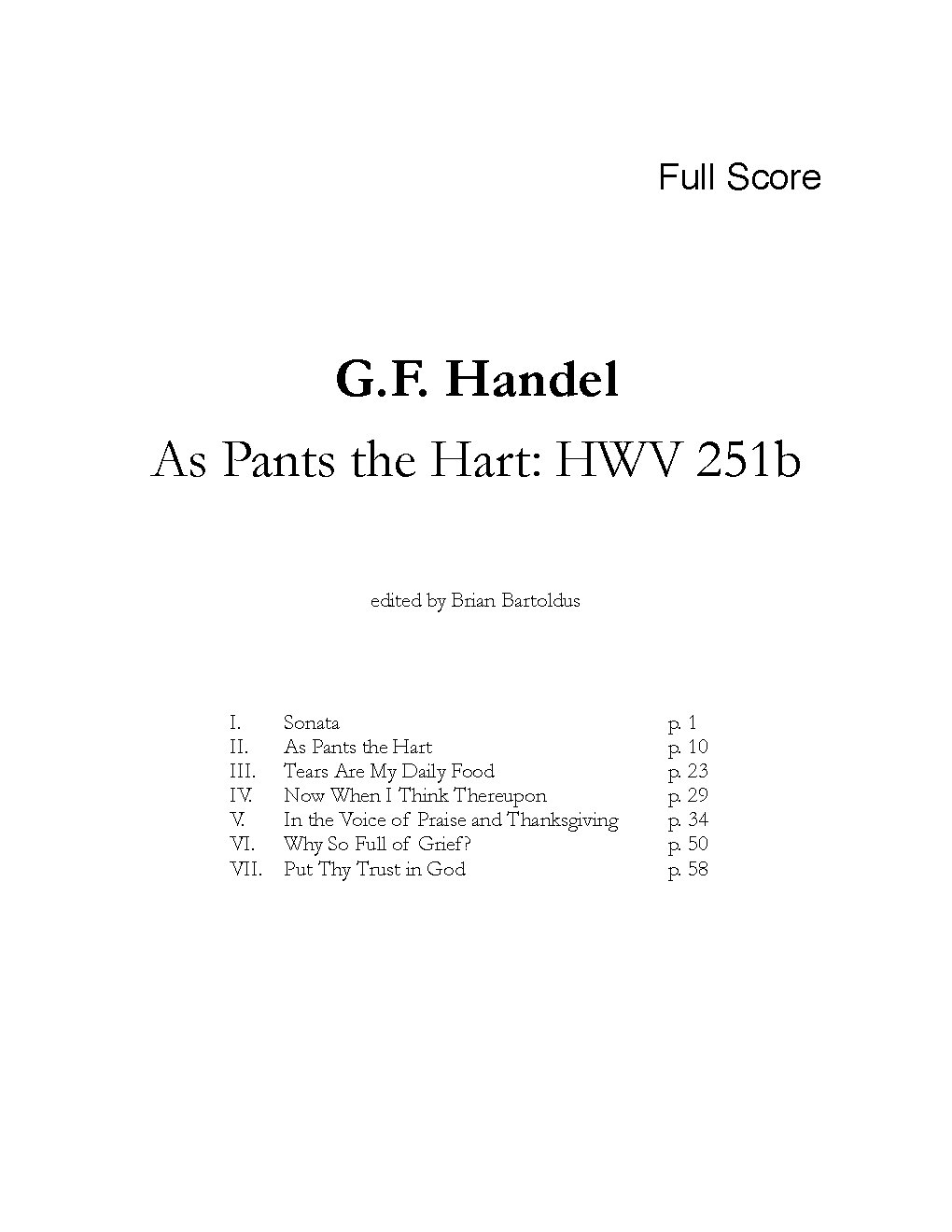 As pants the hart, HWV 251 - Choir Script PDF Thumbnail
