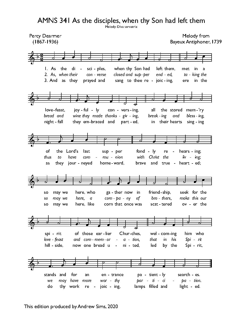 As the disciples, when thy Son had left them