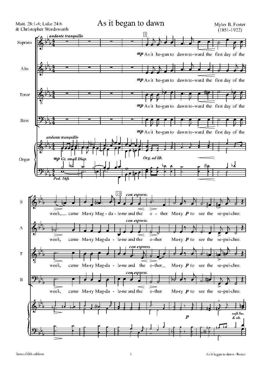 As it began to dawn - Choir Script PDF Thumbnail