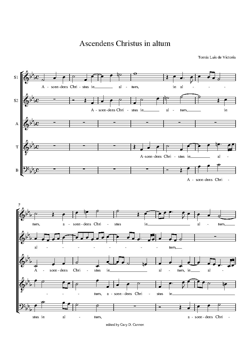 Ascendens Christus in altum (2nda pars Ascendit Deus) - Choir Script PDF Thumbnail