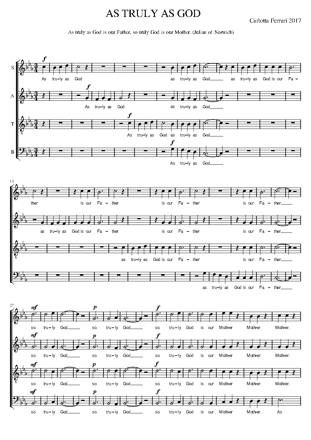 As truly as God - Choir Script PDF Thumbnail