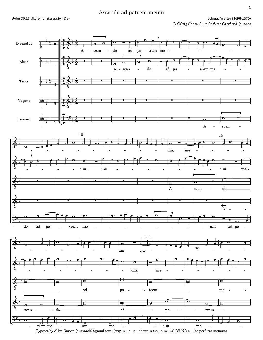 Ascendo ad patrem meum - Choir Script PDF Thumbnail