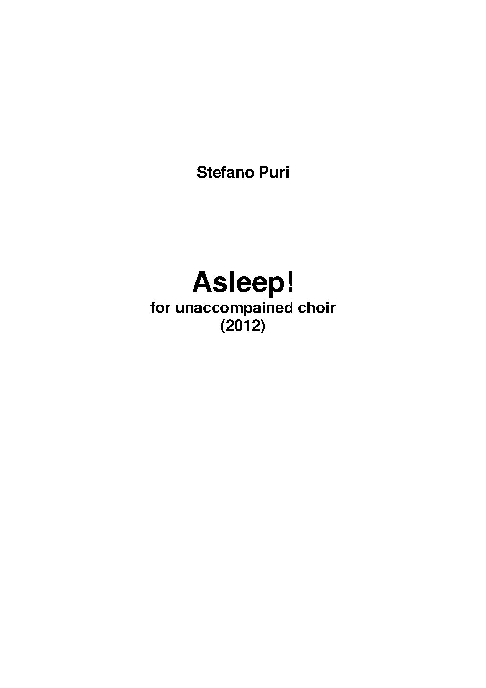 Asleep! - Choir Script PDF Thumbnail