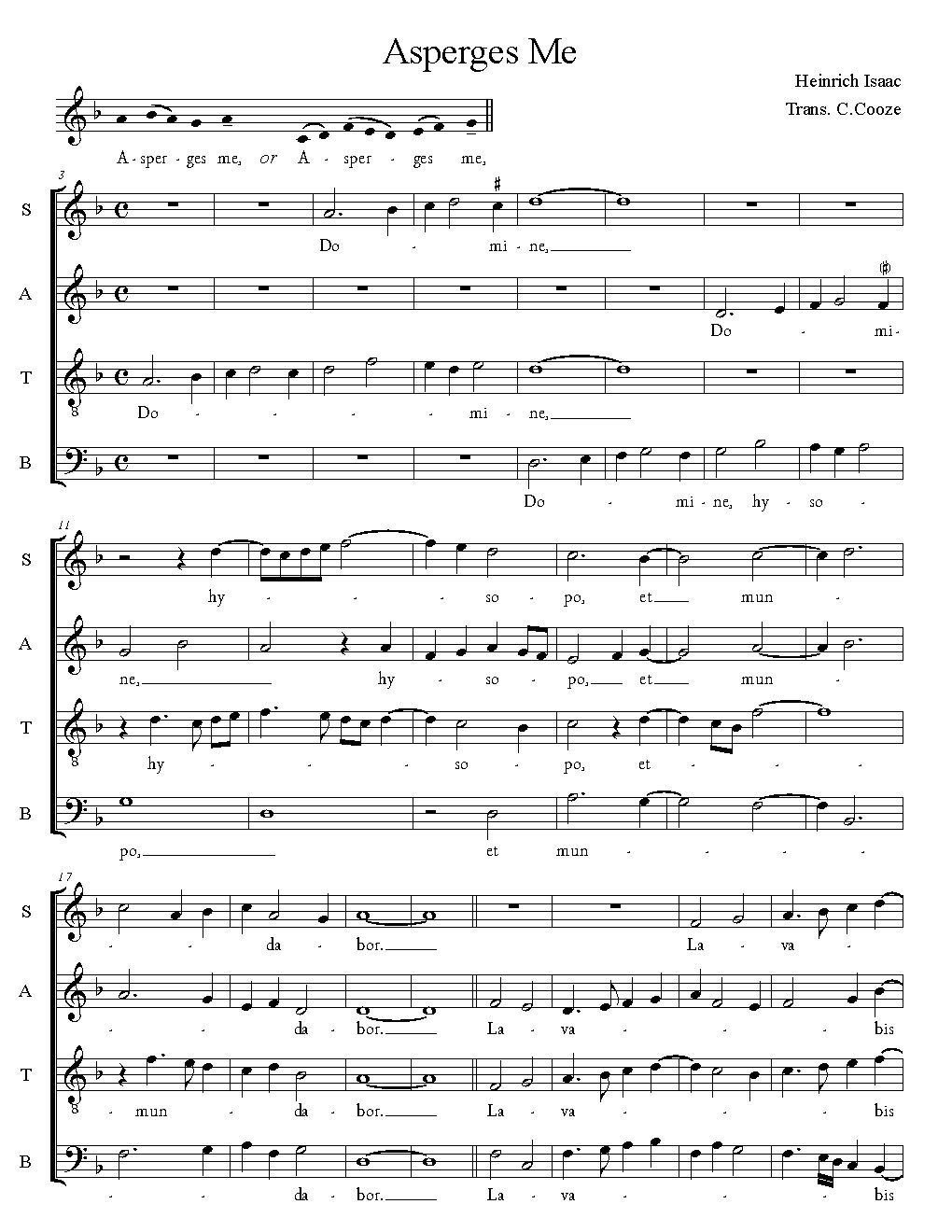 Asperges Me - Choir Script PDF Thumbnail