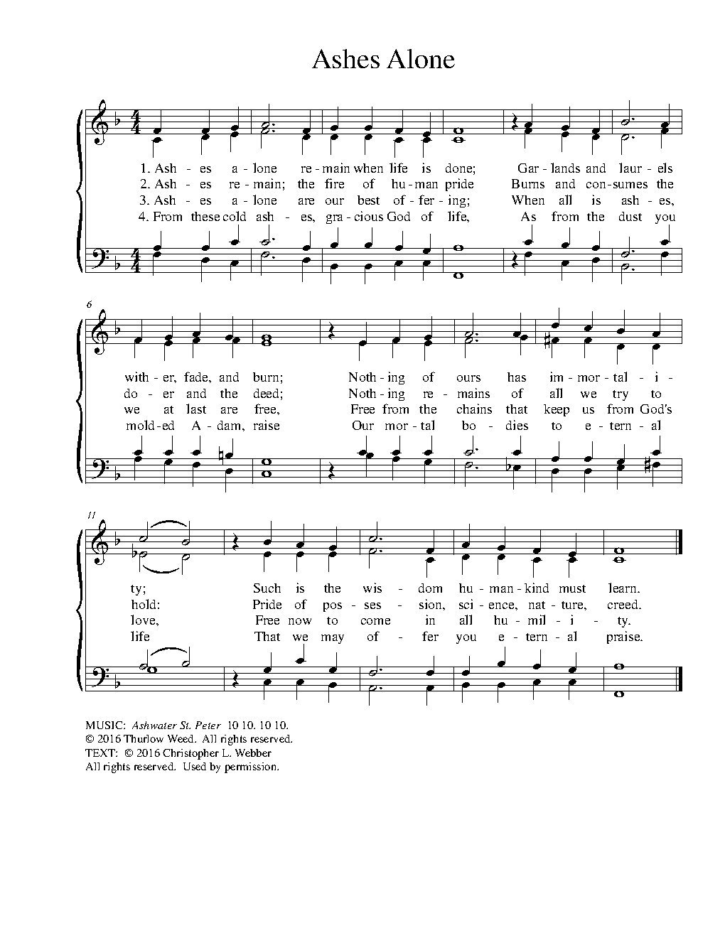 Ashes Alone - Choir Script PDF Thumbnail