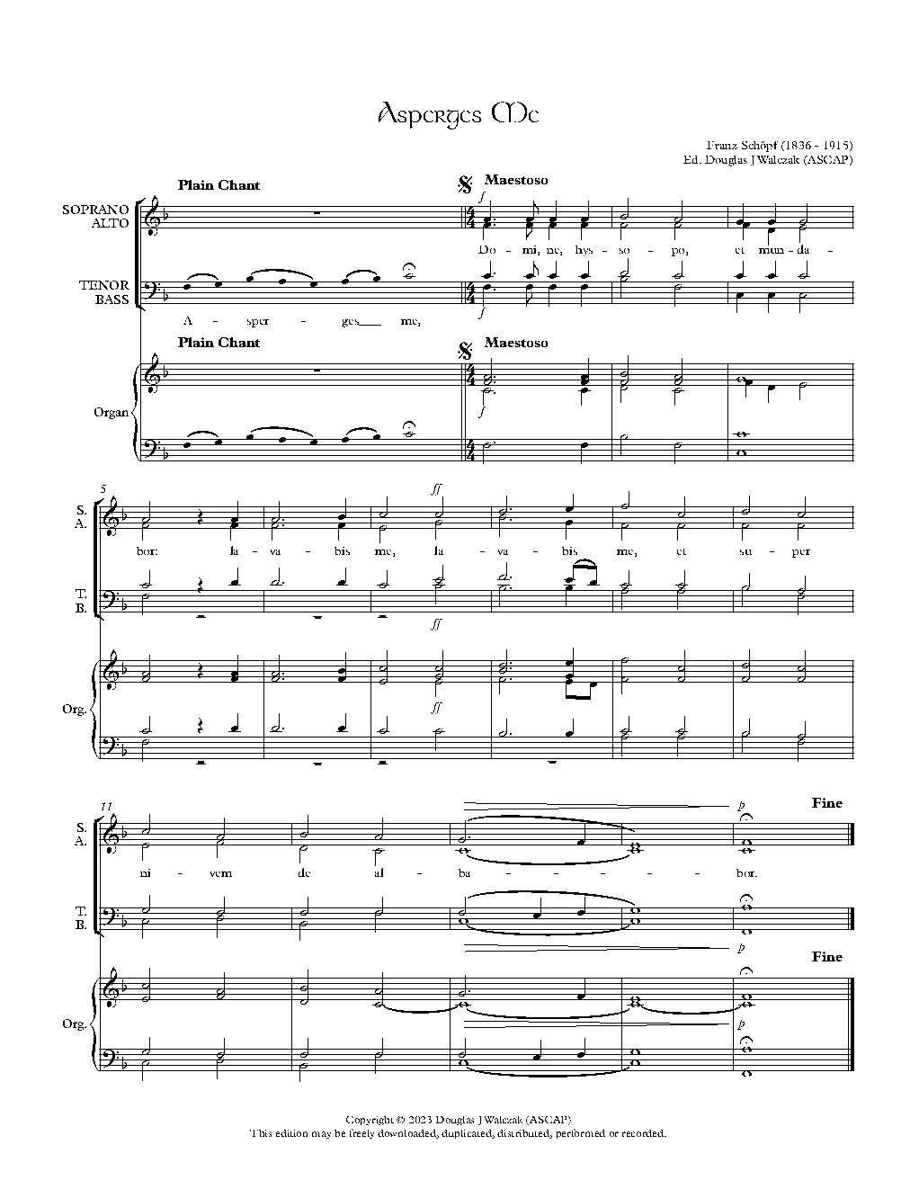 Asperges me - Choir Script PDF Thumbnail