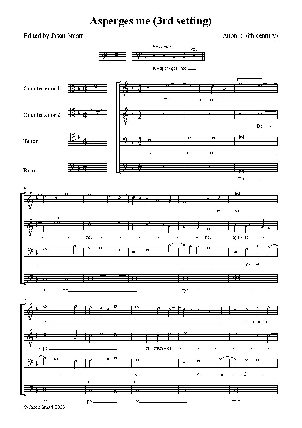 Asperges me (Gyffard Partbooks, 3rd setting)