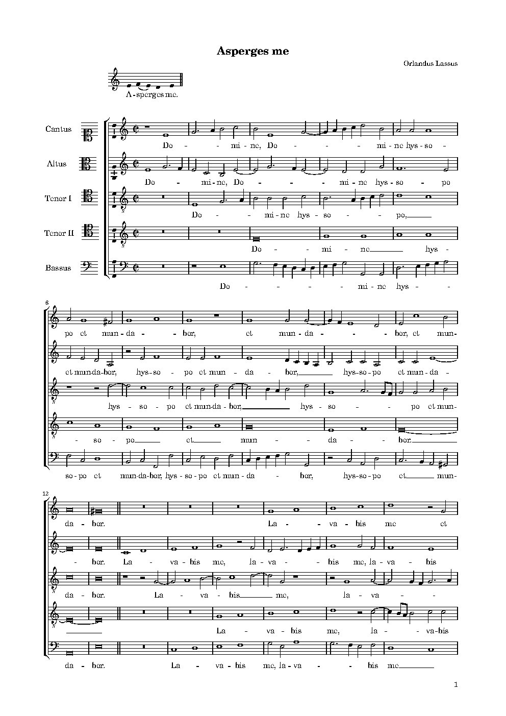 Asperges me I - Choir Script PDF Thumbnail