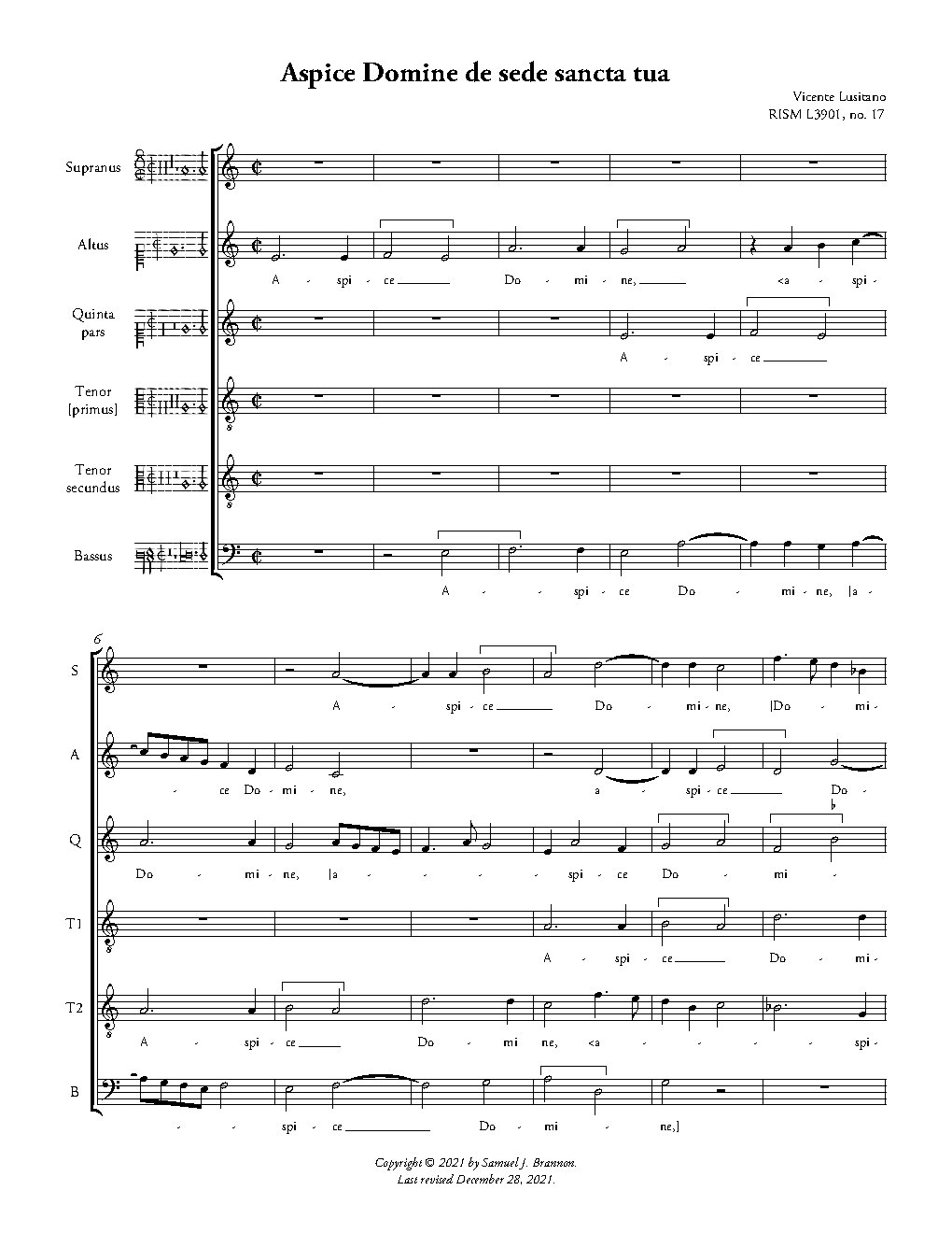 Aspice Domine de sede sancta tua