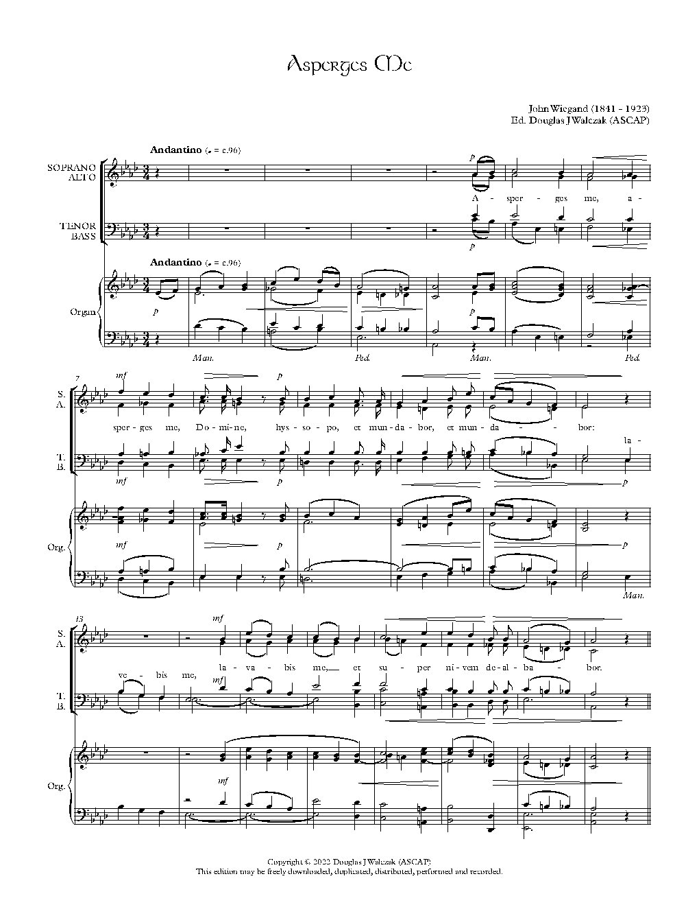 Asperges me - Choir Script PDF Thumbnail