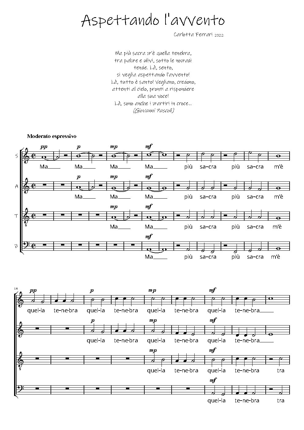 Aspettando l'avvento - Choir Script PDF Thumbnail
