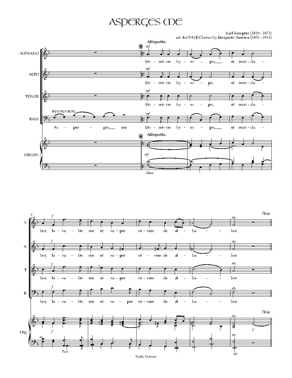 Asperges me F Major