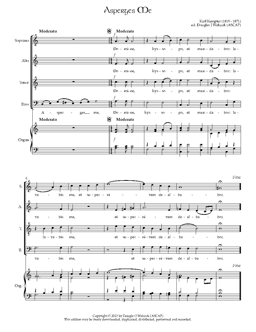 Asperges me - Choir Script PDF Thumbnail