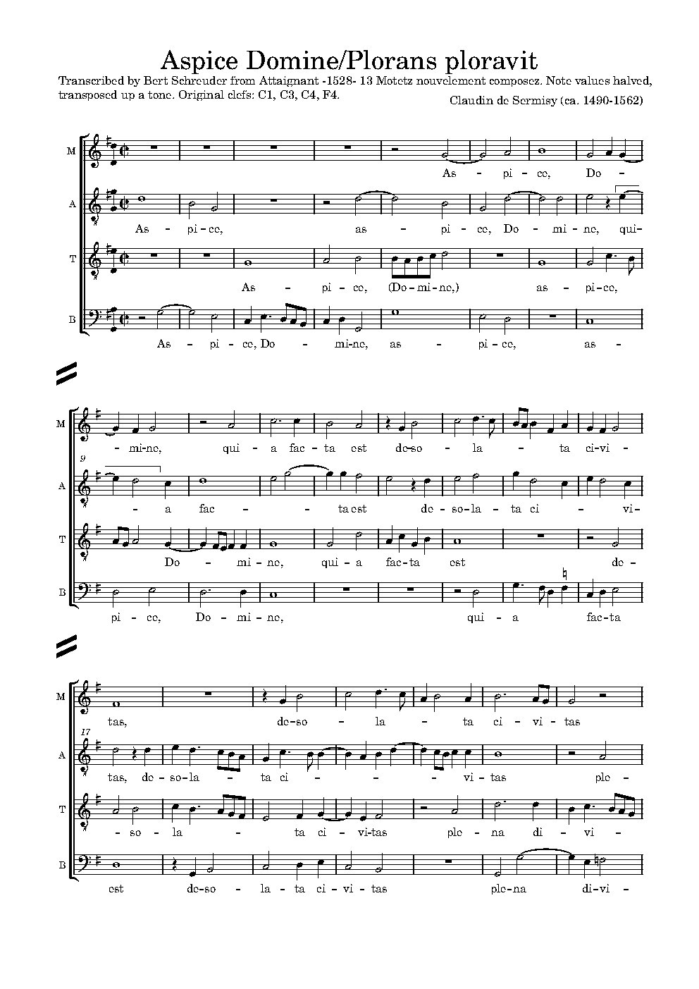 Aspice Domine - Plorans ploravit