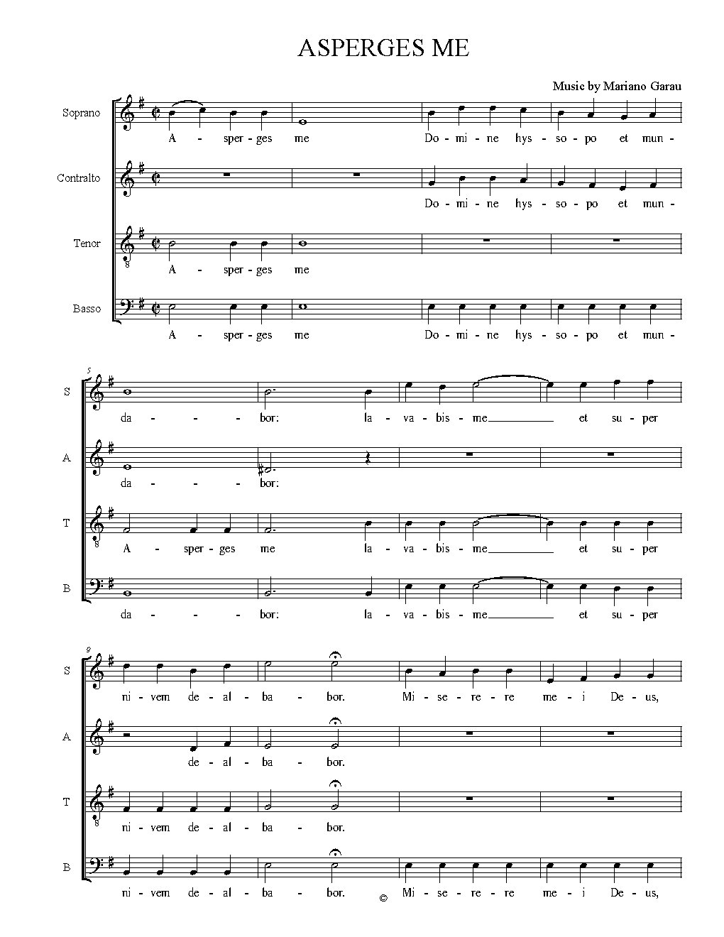 Asperges me - Choir Script PDF Thumbnail