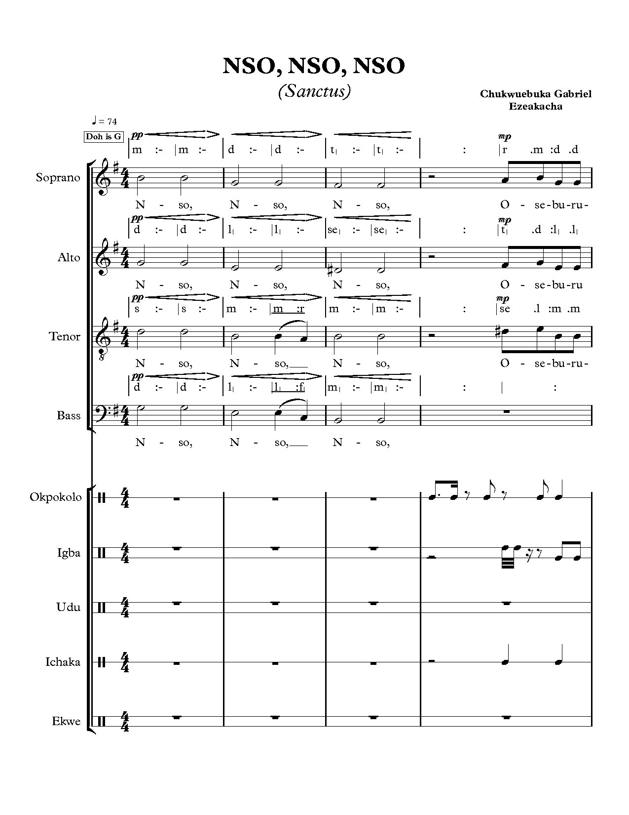 Nso, Nso, Nso (sanctus) - Download Choir Script PDF