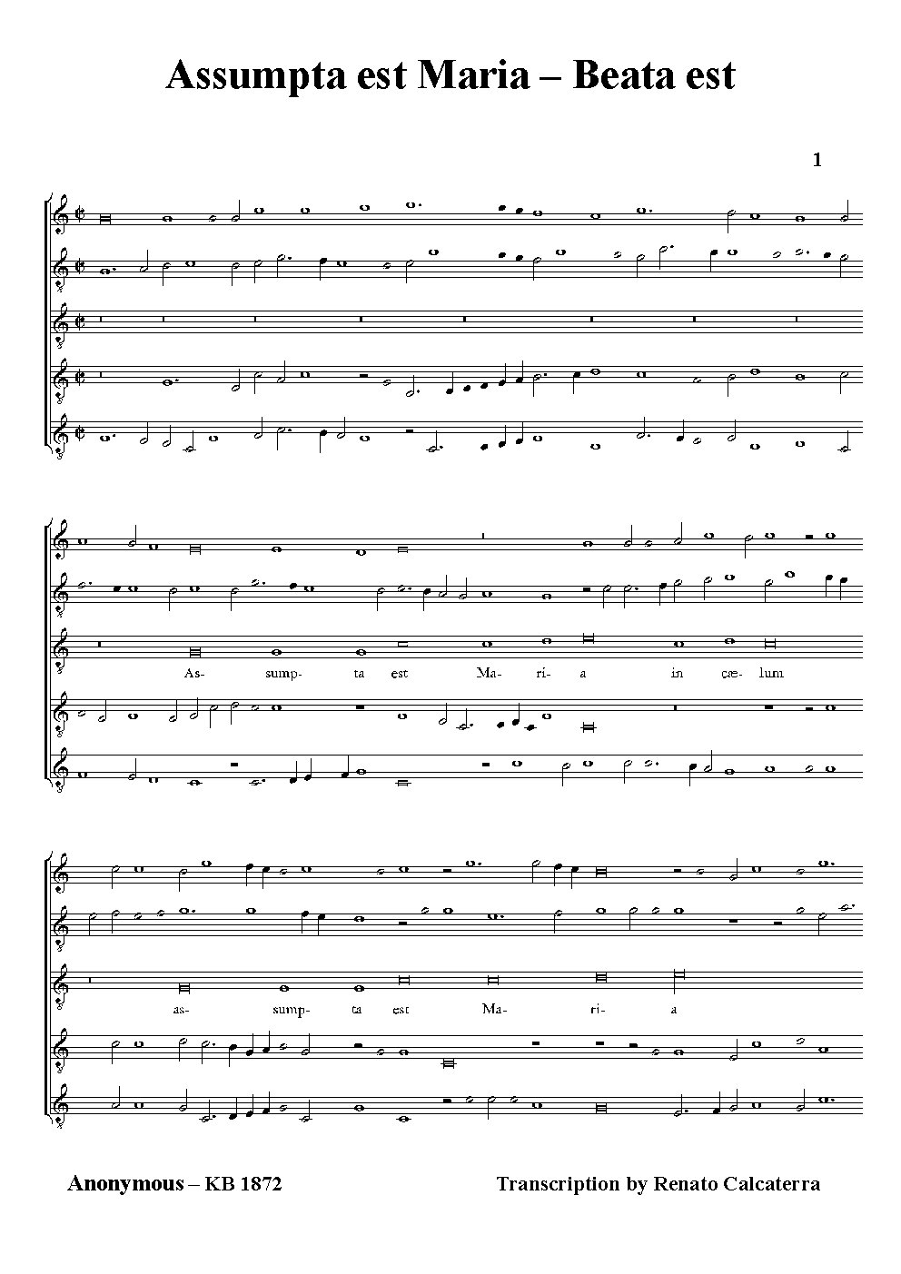 Assumpta est Maria - Beata est