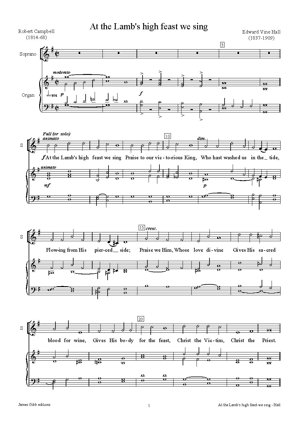 At the Lamb's high feast we sing