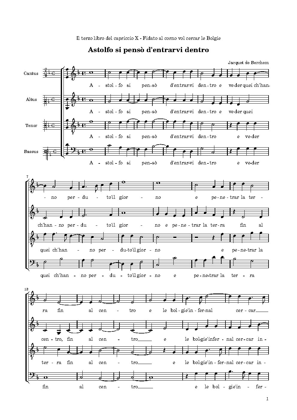 Astolfo si pensò d'entrarvi dentro - Choir Script PDF Thumbnail
