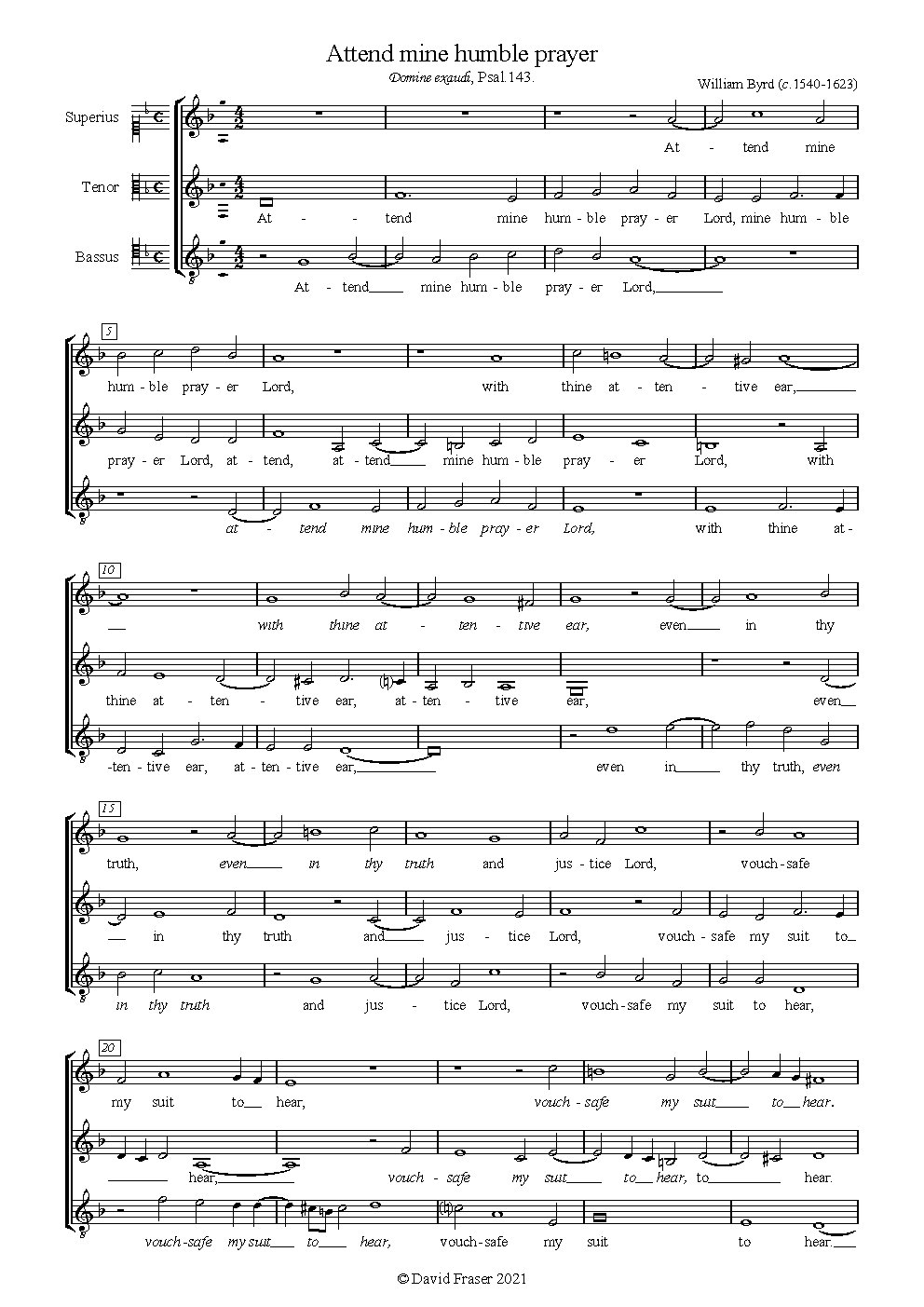 Attend mine humble prayer - Choir Script PDF Thumbnail