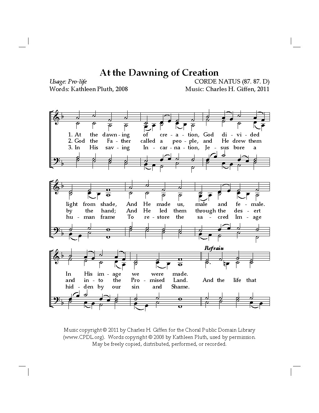 At the dawning of creation