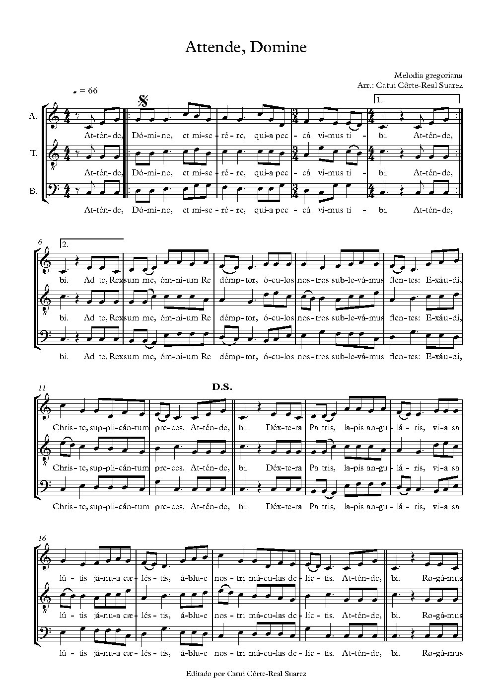 Attende, Domine - Choir Script PDF Thumbnail