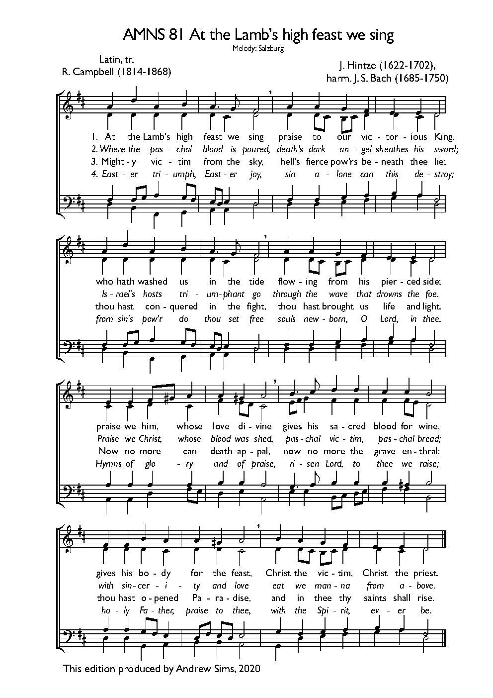 At the Lamb's high feast we sing