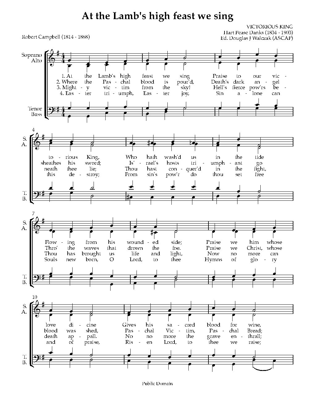 At the Lamb's high feast we sing - Choir Script PDF Thumbnail