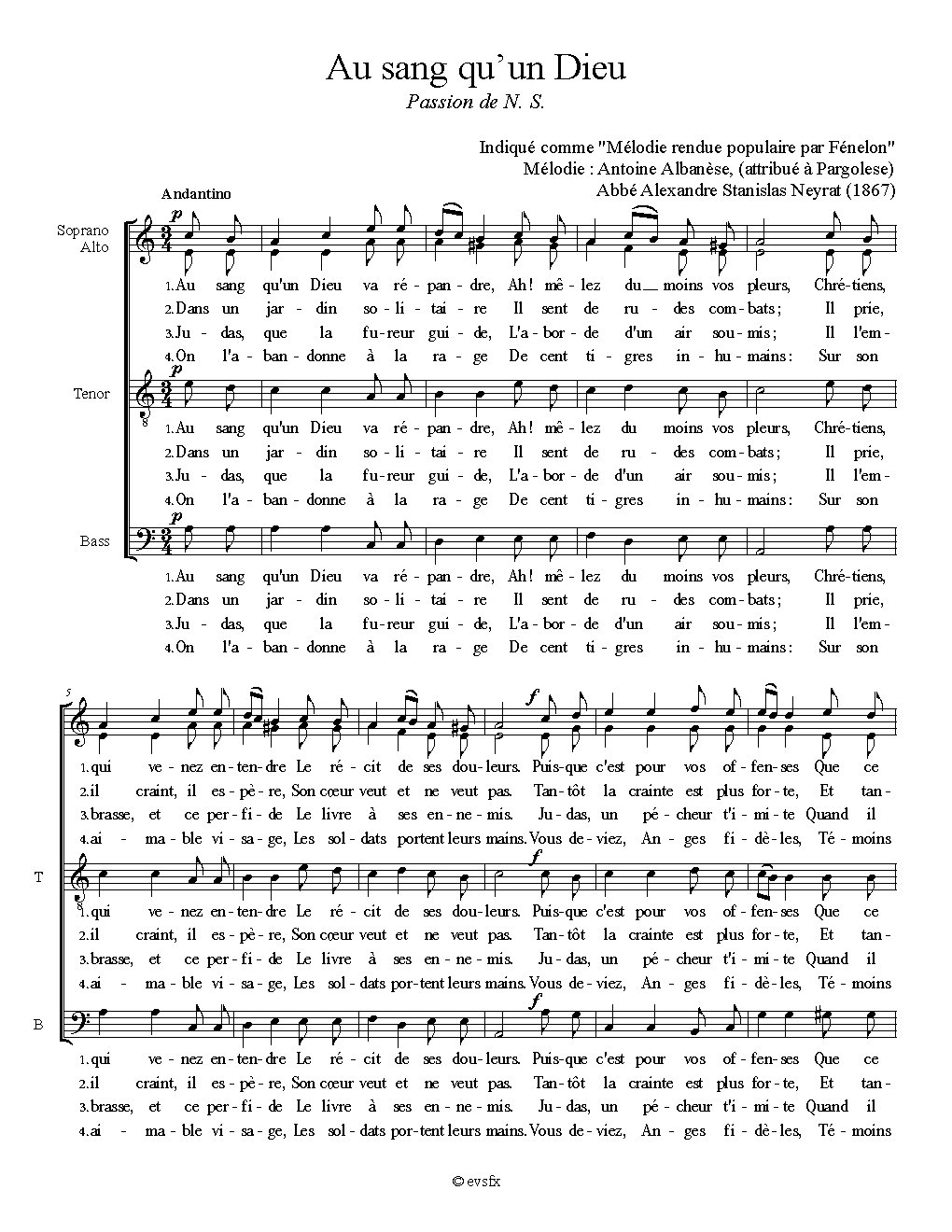 Au Sang Qu’un Dieu