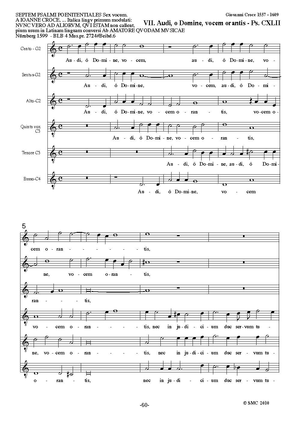 Audi, o Domine, vocem (Psalm 142)